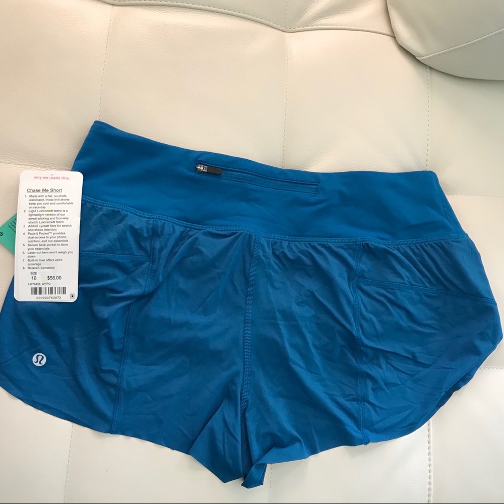 NWT WHIRLPOOL BLUE LULULEMON CHASE ME SHORT - - 10 - Picture 4 of 7